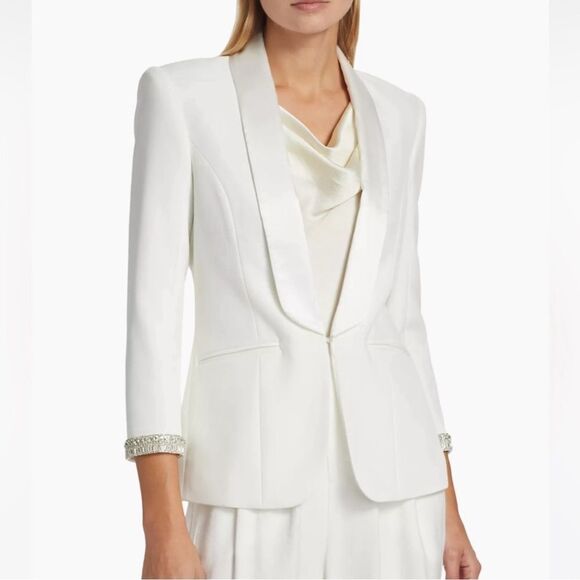 Generation Love Argo Crystal Trimmed Satin & Crepe Blazer size XS - Picture 5 of 16